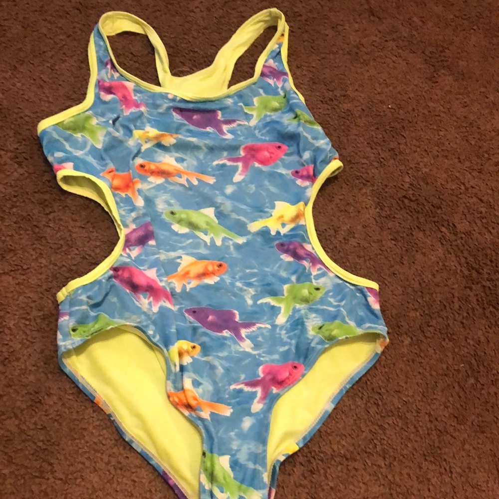 One piece side cut swimsuit